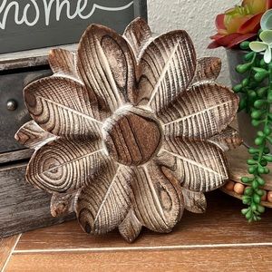 New Rustic Flower Wood Wall Decor